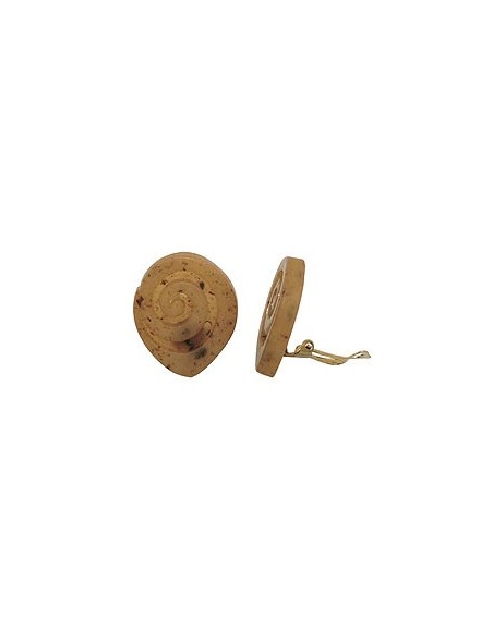 clip-on earring screw spiral light brown