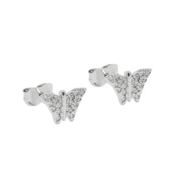 stud earrings 6x9mm butterfly 9k white gold