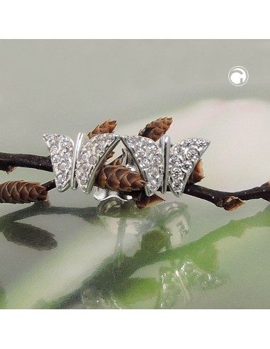stud earrings 6x9mm butterfly 9k white gold