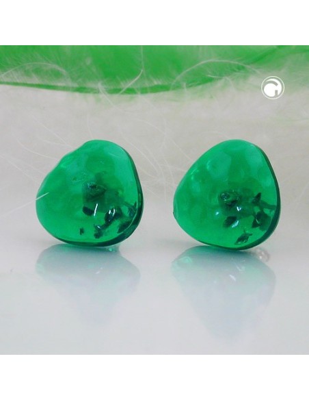 stud earrings green transparent 14mm