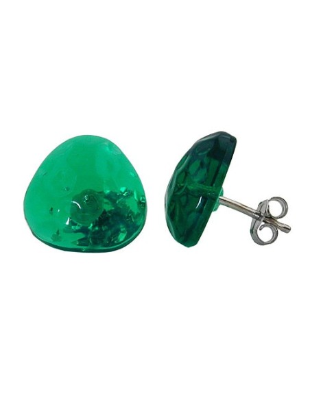 stud earrings green transparent 14mm