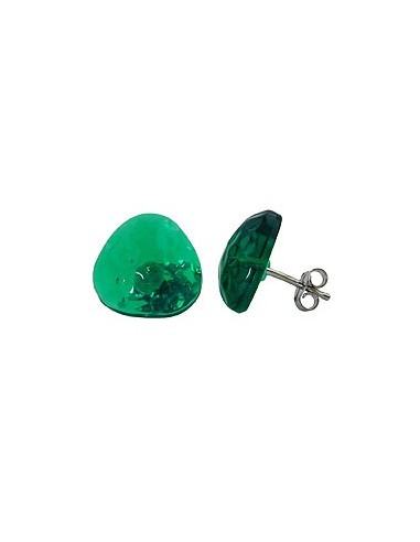 stud earrings green transparent 14mm