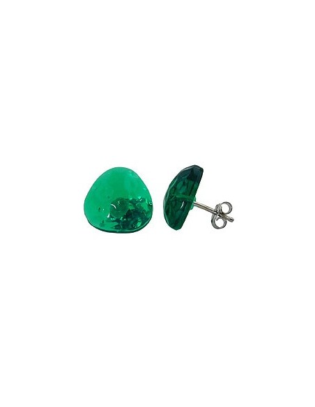 stud earrings green transparent 14mm