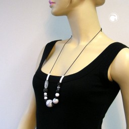 necklace beads black-grey