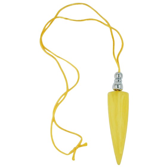 necklace triangle yellow marbled chrome coloured