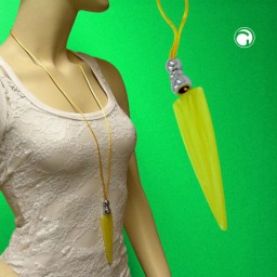 necklace triangle yellow marbled chrome coloured