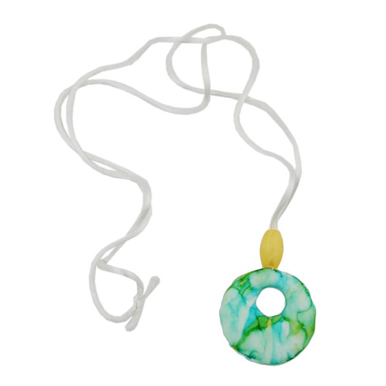 necklace yellow/ turquoise/ white marbled