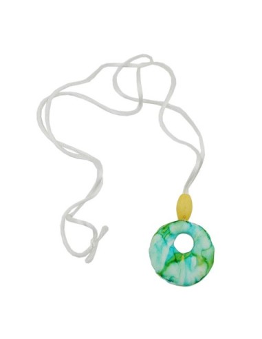 necklace yellow/ turquoise/ white marbled