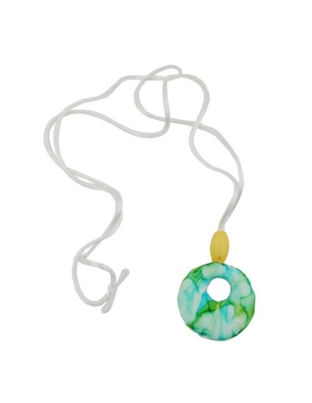 necklace yellow/ turquoise/ white marbled