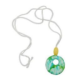 necklace yellow/ turquoise/ white marbled