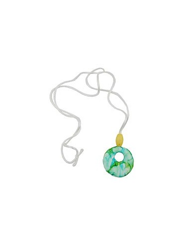 necklace yellow/ turquoise/ white marbled