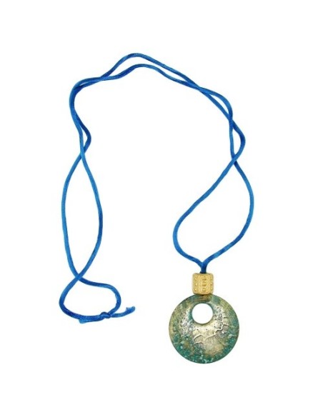 necklace pendant blue/ transparent
