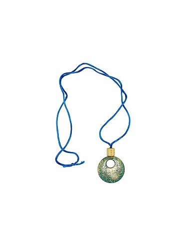 necklace pendant blue/ transparent