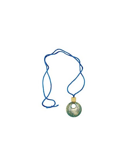 necklace pendant blue/ transparent