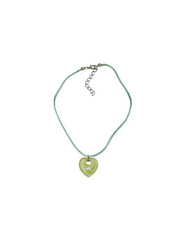 necklace heart with hole green