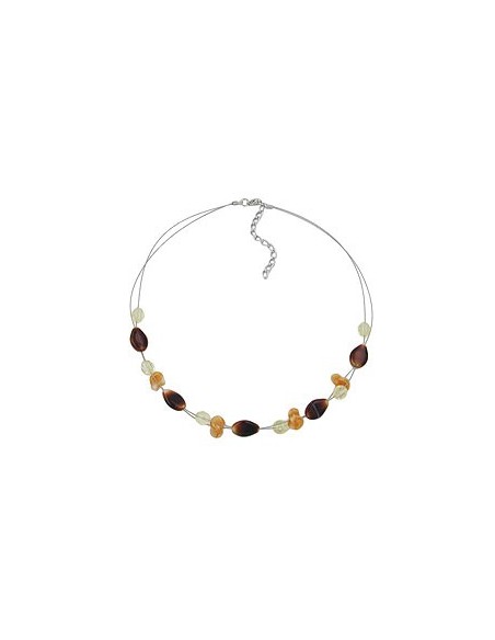 necklace glass beads brown 44cm