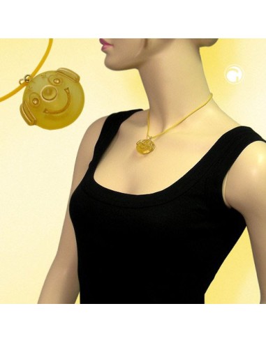 necklace clown yellow matte polished