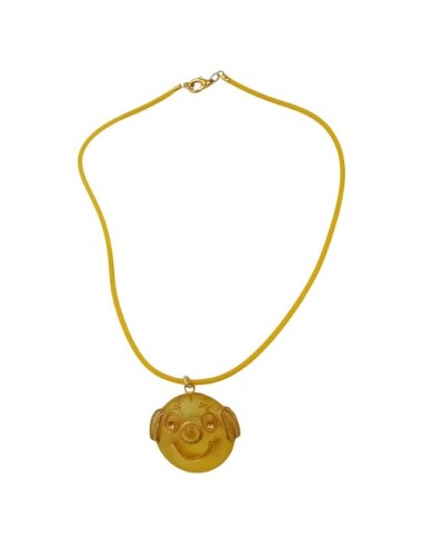 necklace clown yellow matte polished