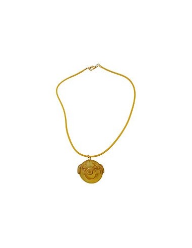 necklace clown yellow matte polished