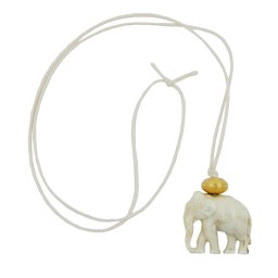 necklace elephant white/ gold coloured