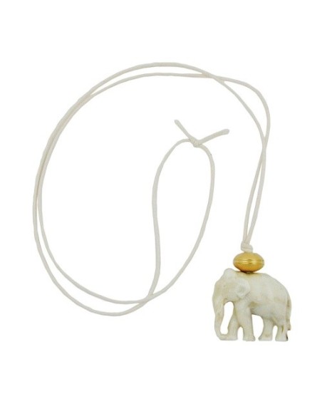 necklace elephant white/ gold coloured