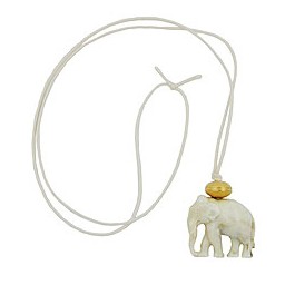 necklace elephant white/ gold coloured