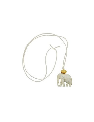 necklace elephant white/ gold coloured