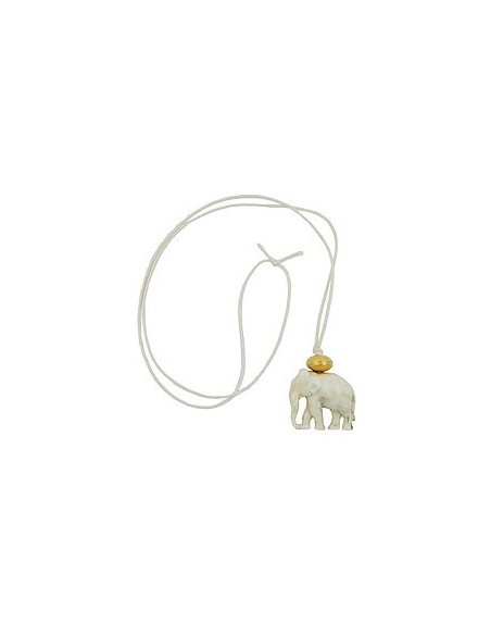 necklace elephant white/ gold coloured