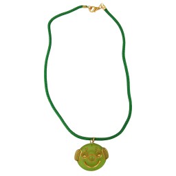 necklace clown green matte polished