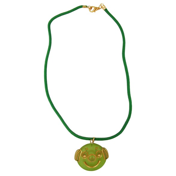 necklace clown green matte polished