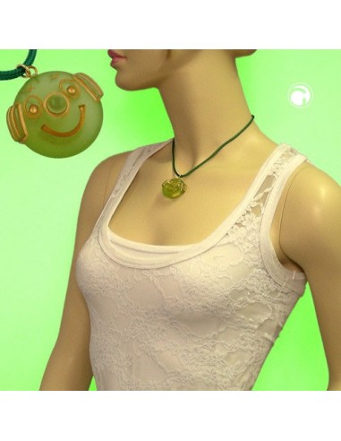 necklace clown green matte polished