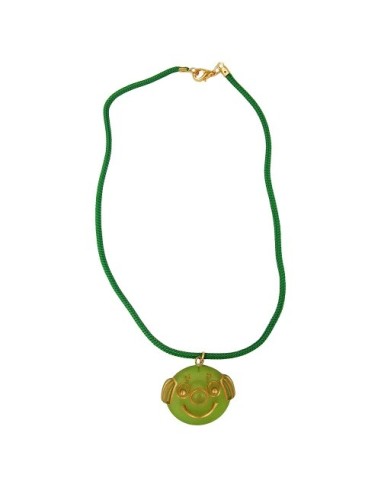 necklace clown green matte polished
