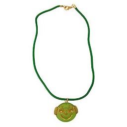 necklace clown green matte polished