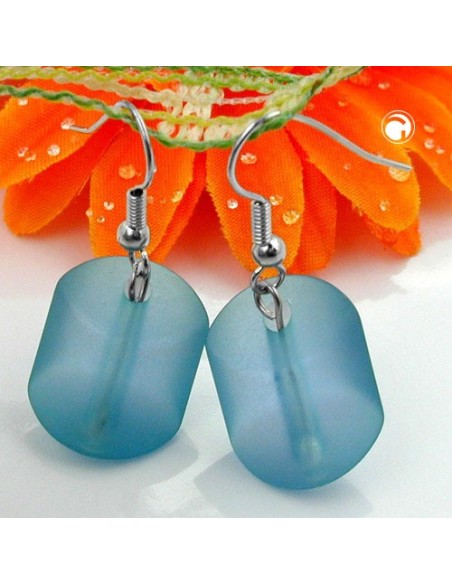 hook earrings slanted bead turquoise
