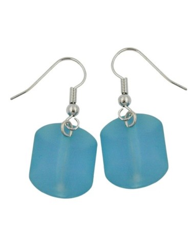 hook earrings slanted bead turquoise