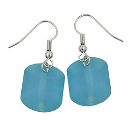 hook earrings slanted bead turquoise