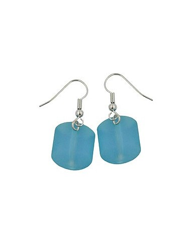 hook earrings slanted bead turquoise