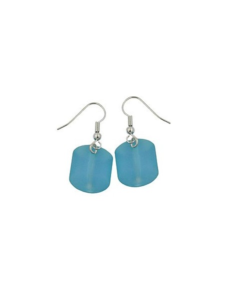 hook earrings slanted bead turquoise