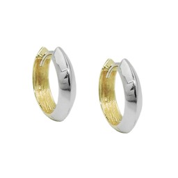 hoop earrings 14x3mm hinged hoop bicolor alloyed 9k gold