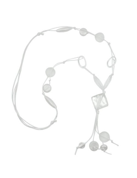 necklace square crystal-white 90cm