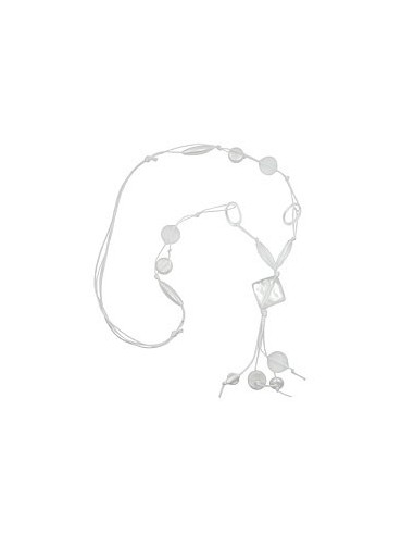 necklace square crystal-white 90cm
