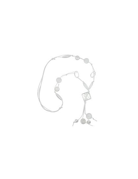 necklace square crystal-white 90cm