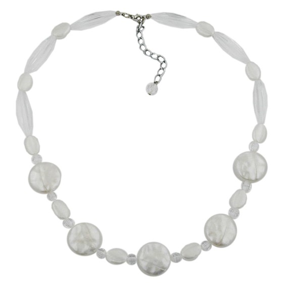 necklace disk wax-white 47cm