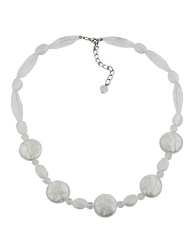 necklace disk wax-white 47cm