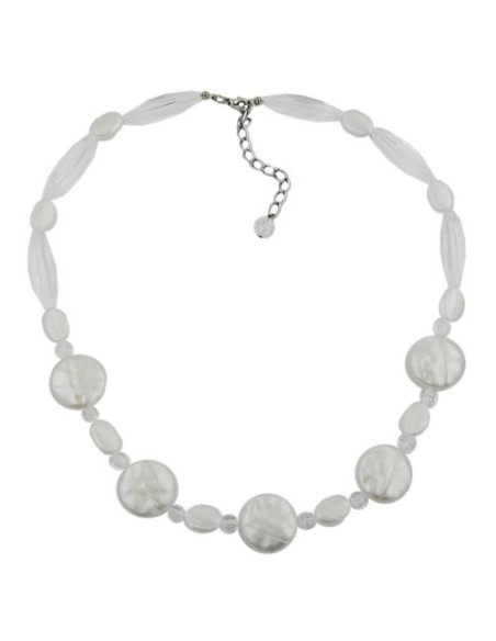 necklace disk wax-white 47cm