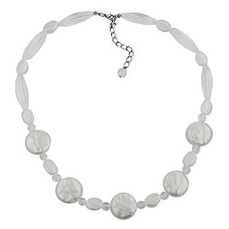 necklace disk wax-white 47cm