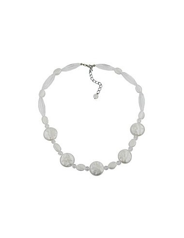 necklace disk wax-white 47cm