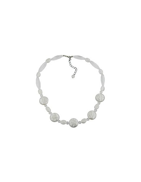 necklace disk wax-white 47cm