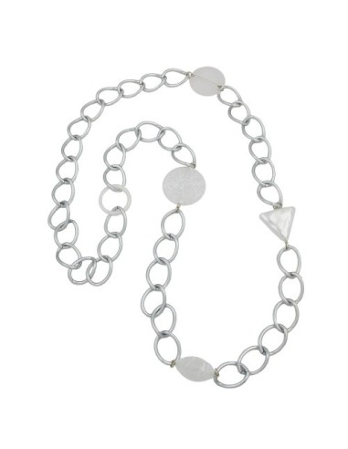 necklace wide curb chain crystal pearl 90cm