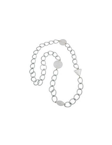 necklace wide curb chain crystal pearl 90cm